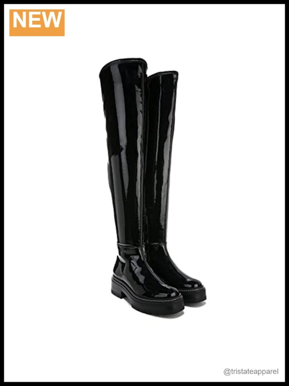 Sam Edelman Lydia Over Knee Boots Leather Synthetic Block Heel Zip Closure
